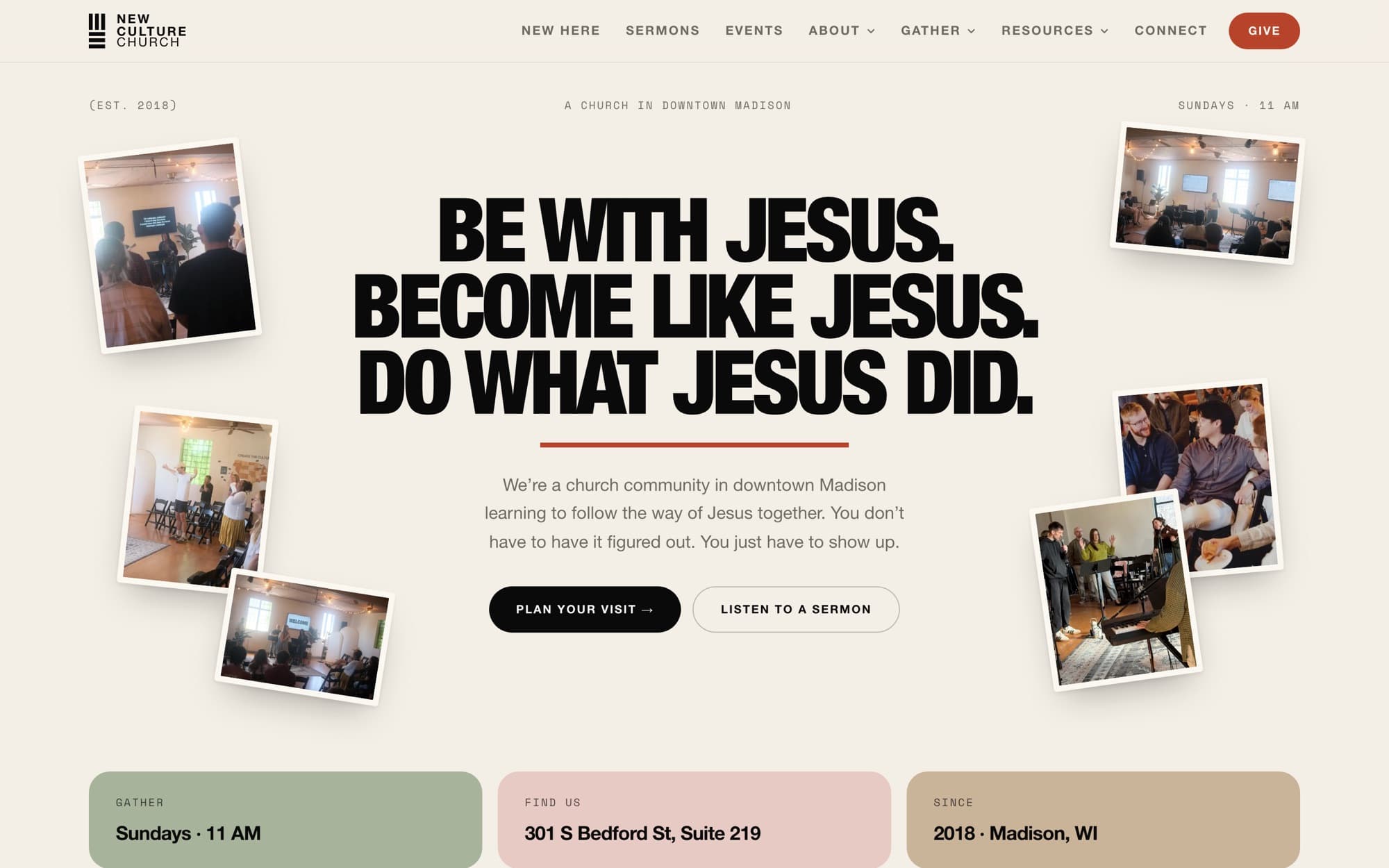 New Culture Church homepage